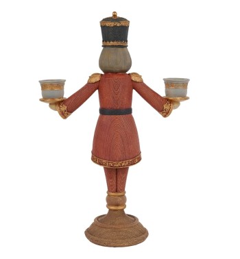 Candelabro Schiaccianoci Natalizio in Resina H.31cm