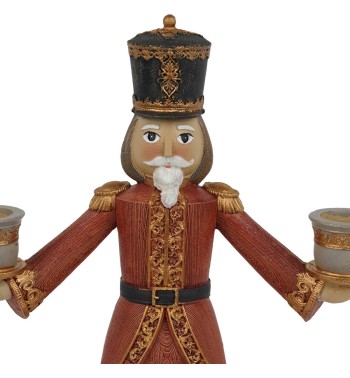 Candelabro Schiaccianoci Natalizio in Resina H.31cm