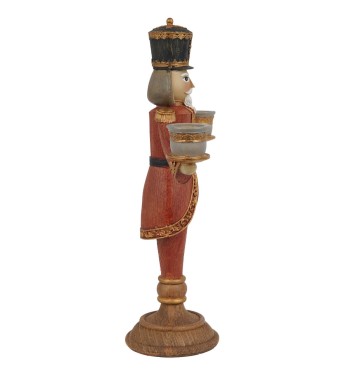 Candelabro Schiaccianoci Natalizio in Resina H.31cm