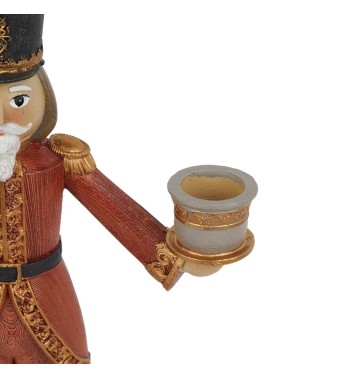 Candelabro Schiaccianoci Natalizio in Resina H.31cm