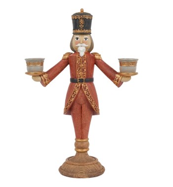 Candelabro Schiaccianoci Natalizio in Resina H.31cm