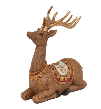 Renna Natalizia Seduta in Resina H.19 cm