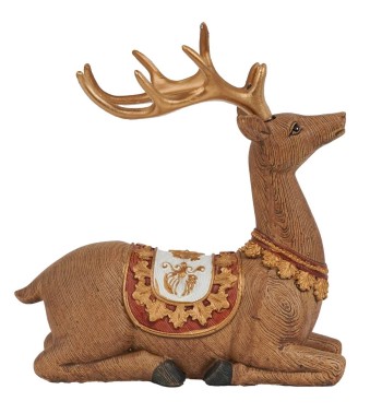 Renna Natalizia Seduta in Resina H.19 cm