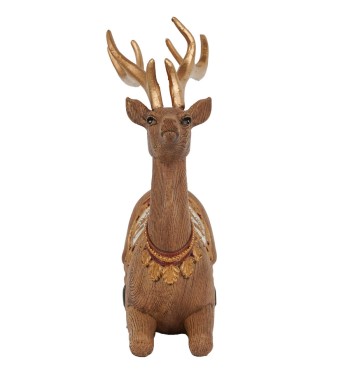 Renna Natalizia Seduta in Resina H.19 cm