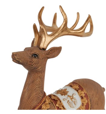 Renna Natalizia Seduta in Resina H.19 cm