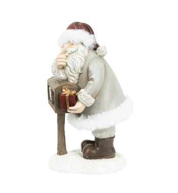 Babbo Natale con Calendario in Poliresina H.22,5 cm