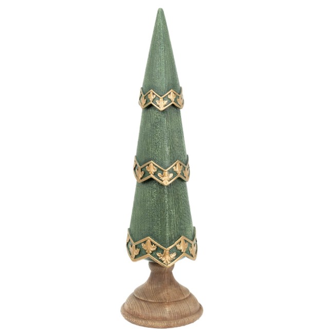 Alberello di Natale Verde e Oro in Poliresina H.31 cm