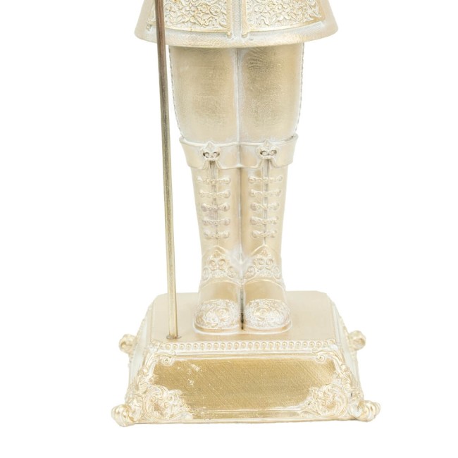 Schiaccianoci Natalizio Bianco e Oro in Poliresina H.31,5 cm