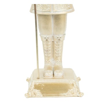 Schiaccianoci Natalizio Bianco e Oro in Poliresina H.31,5 cm