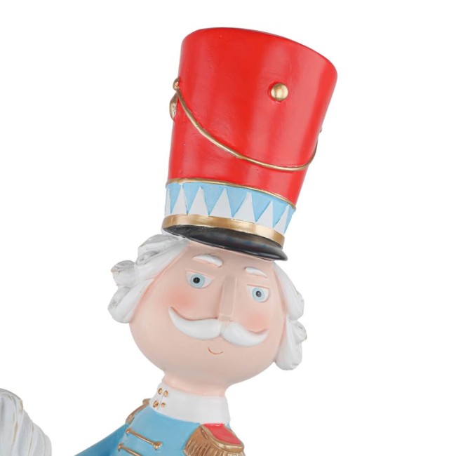 Soldatino Natalizio su Cavallo a Dondolo in Resina H.70 cm