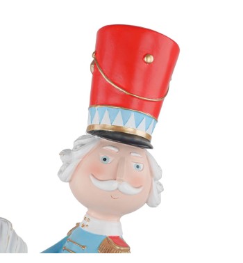 Soldatino Natalizio su Cavallo a Dondolo in Resina H.70 cm