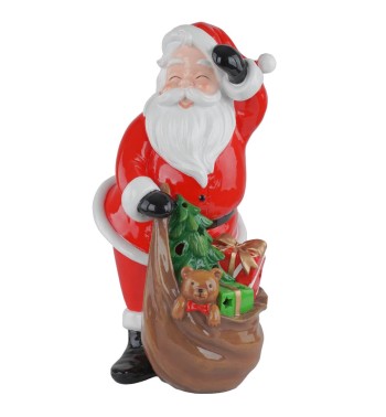 Babbo Natale con Doni in Resina H.38 cm