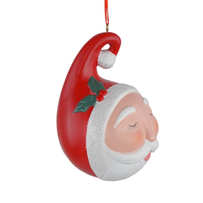 Babbo Natale da Appendere in Resina D.8 cm
