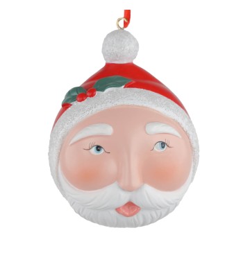 Babbo Natale da Appendere in Resina D.8 cm