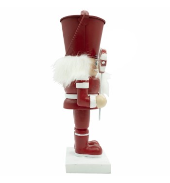 Schiaccianoci Natalizi in Resina con Cappello a Secchio in Latta H.24 cm
