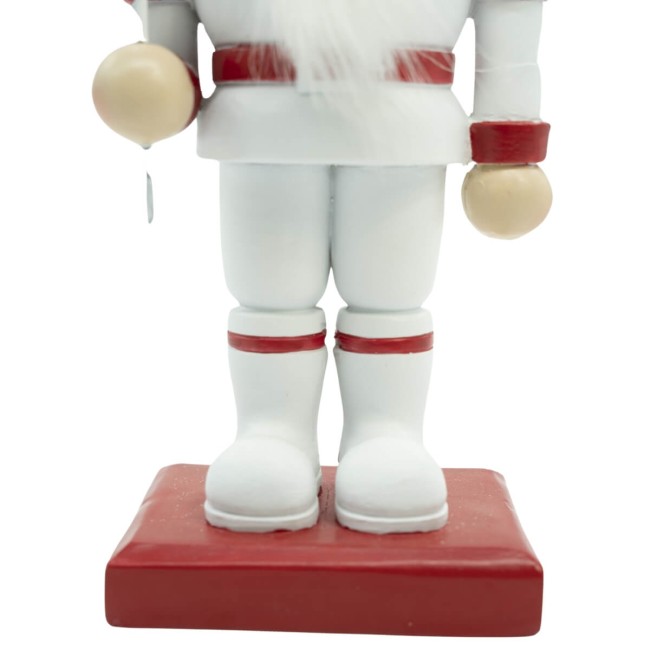 Schiaccianoci Natalizi in Resina con Cappello a Secchio in Latta H.24 cm