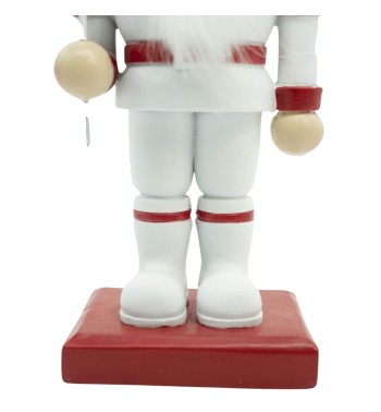 Schiaccianoci Natalizi in Resina con Cappello a Secchio in Latta H.24 cm