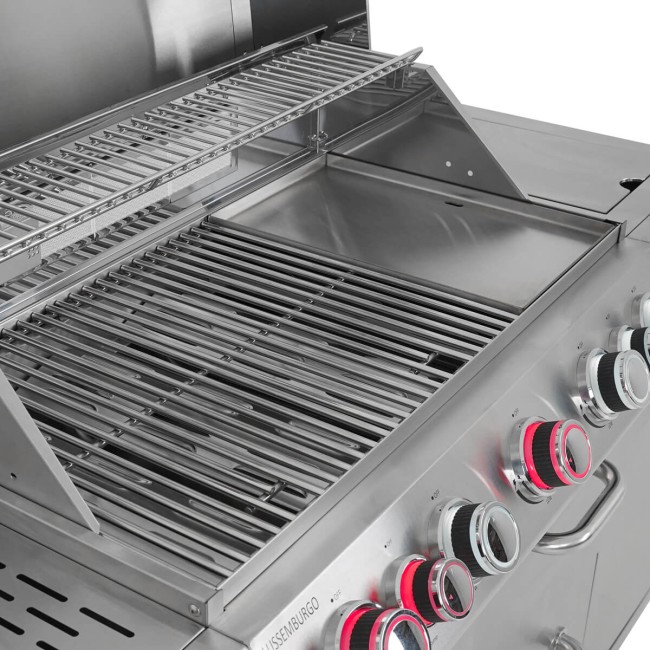 Barbecue a Gas 5 Fuochi con Fornello Laterale e Tavolo Estraibile - Lussemburgo