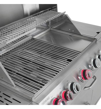 Barbecue a Gas 5 Fuochi con Fornello Laterale e Tavolo Estraibile - Lussemburgo