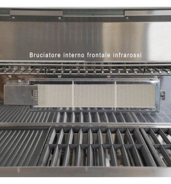 Barbecue a Gas 5 Fuochi con Fornello Laterale e Tavolo Estraibile - Lussemburgo Black