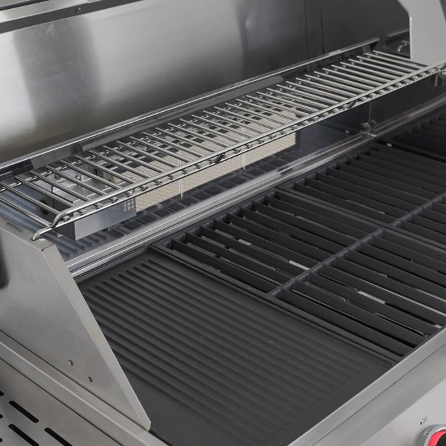 Barbecue a Gas 5 Fuochi con Fornello Laterale e Tavolo Estraibile - Lussemburgo Black