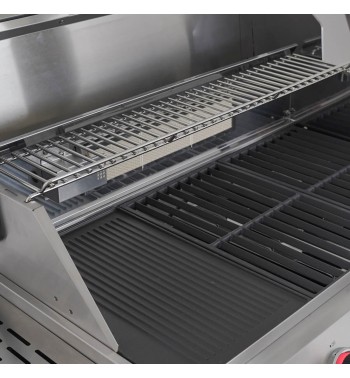 Barbecue a Gas 5 Fuochi con Fornello Laterale e Tavolo Estraibile - Lussemburgo Black