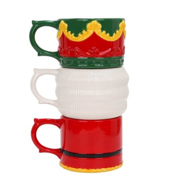 Set 3 Tazze Schiaccianoci di Natale in Ceramica H.8,7 cm