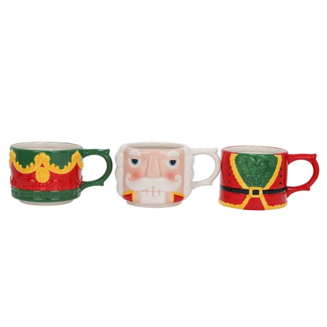Set 3 Tazze Schiaccianoci di Natale in Ceramica H.8,7 cm