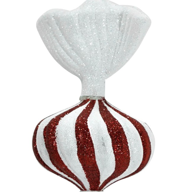 Caramella Natalizia da Appendere Bianca e Rossa H.16,5 cm