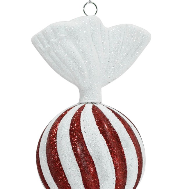 Caramella Natalizia da Appendere Bianca e Rossa H.18 cm