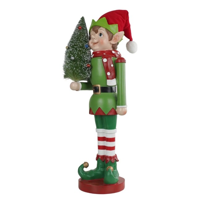 Elfo Natalizio con Alberello in Resina – H. 59 cm