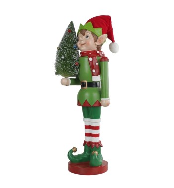 Elfo Natalizio con Alberello in Resina – H. 59 cm