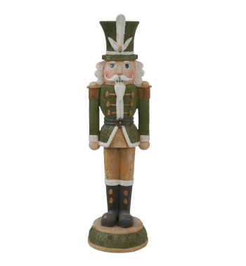 Schiaccianoci Natalizio in Resina Verde – H. 61,5 cm