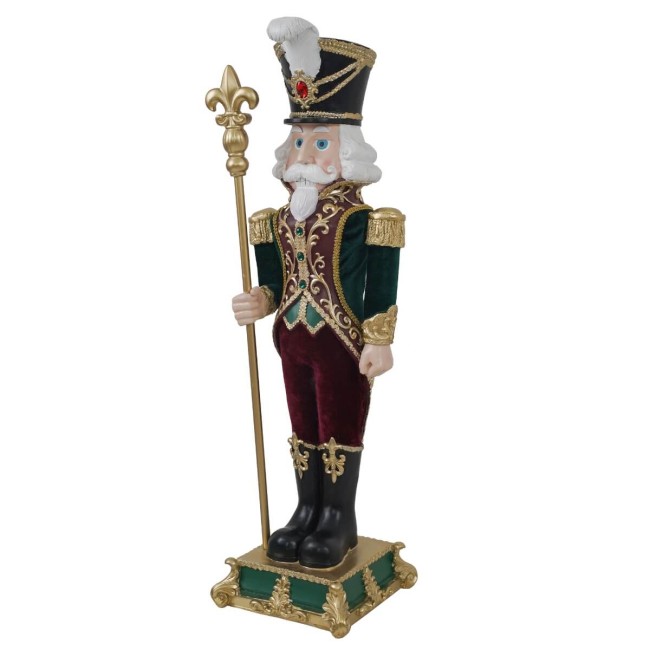 Schiaccianoci Natalizio in Resina e Velluto – H. 90 cm