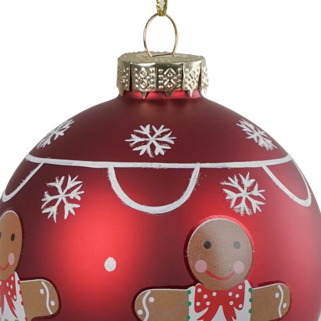 Palla Natalizia in Vetro con Omino Pan di Zenzero – 3 Misure