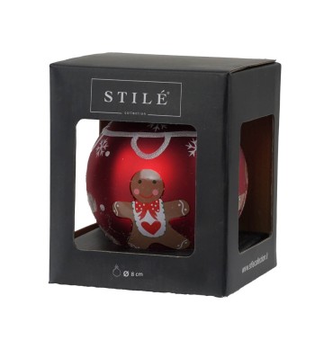 Palla Natalizia in Vetro con Omino Pan di Zenzero – 3 Misure