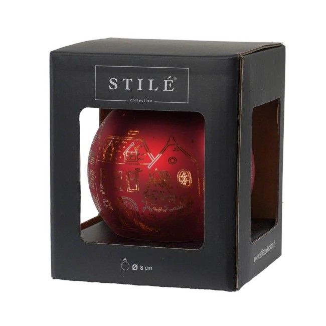 Palla di Natale in Vetro Decorata - 2 Misure