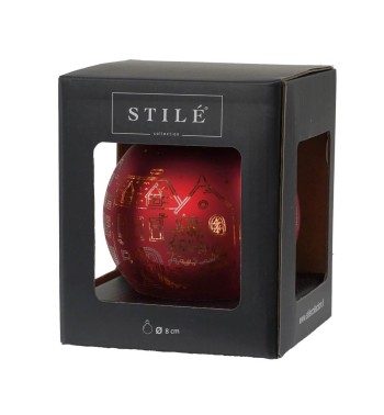 Palla di Natale in Vetro Decorata - 2 Misure