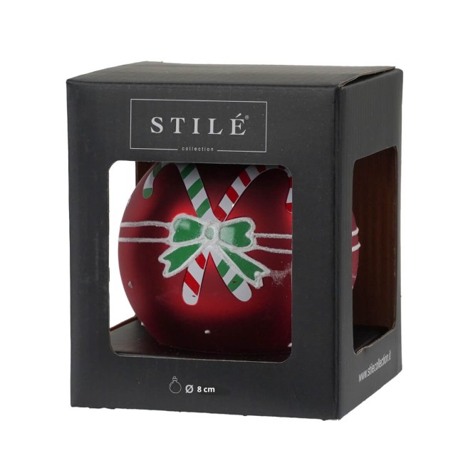 Palla di Natale in Vetro Decorata - 2 Misure