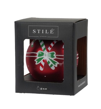 Palla di Natale in Vetro Decorata - 2 Misure