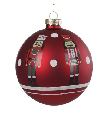 Palla Natalizia in Vetro con Schiaccianoci – 3 Misure