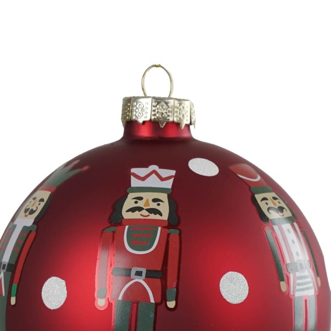 Palla Natalizia in Vetro con Schiaccianoci – 3 Misure