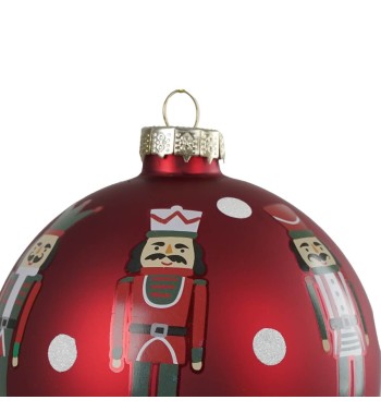 Palla Natalizia in Vetro con Schiaccianoci – 3 Misure