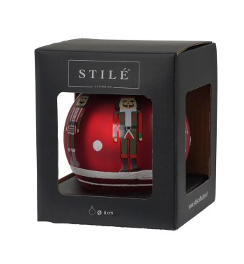 Palla Natalizia in Vetro con Schiaccianoci – 3 Misure