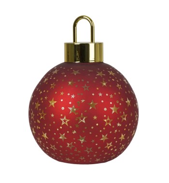 Sfera Natalizia Luminosa in Vetro con Stelle D.15 cm - 2 Colori