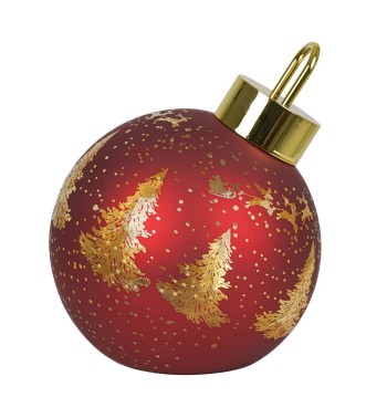 Sfera Natalizia Luminosa in Vetro con Decorazioni Dorate D.15 cm, 2 Colori