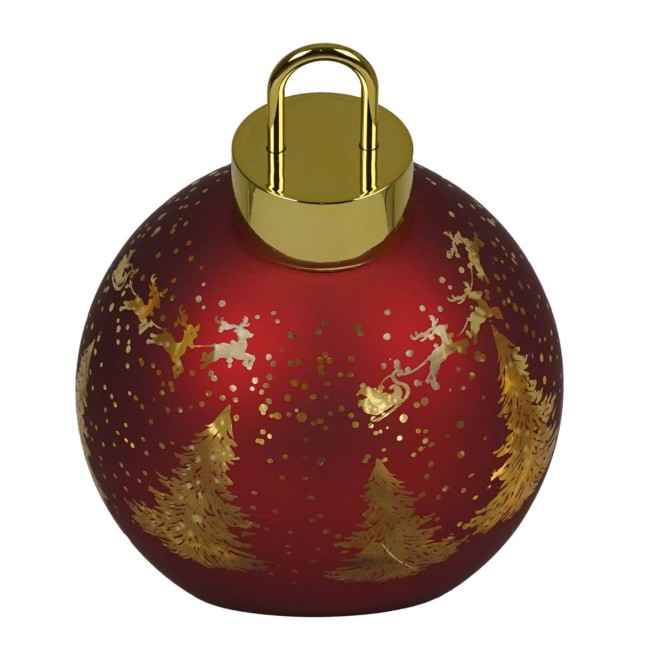 Sfera Natalizia Luminosa in Vetro con Decorazioni Dorate D.15 cm, 2 Colori