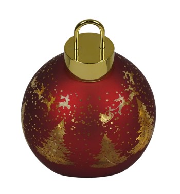 Sfera Natalizia Luminosa in Vetro con Decorazioni Dorate D.15 cm, 2 Colori