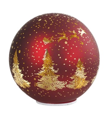 Sfera Natalizia Luminosa Rotante in Vetro D.20 cm, 2 Colori