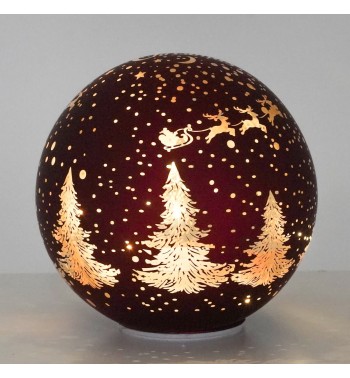 Sfera Natalizia Luminosa Rotante in Vetro D.20 cm, 2 Colori